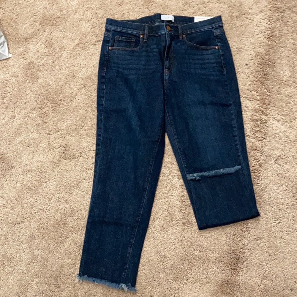 Skinny crop mid rise jeans
